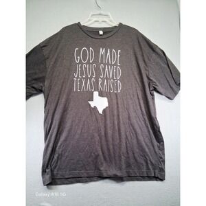 Apparel Men Gray T-Shirt God made Jesus Saved‎ Texas Raised Size 2X